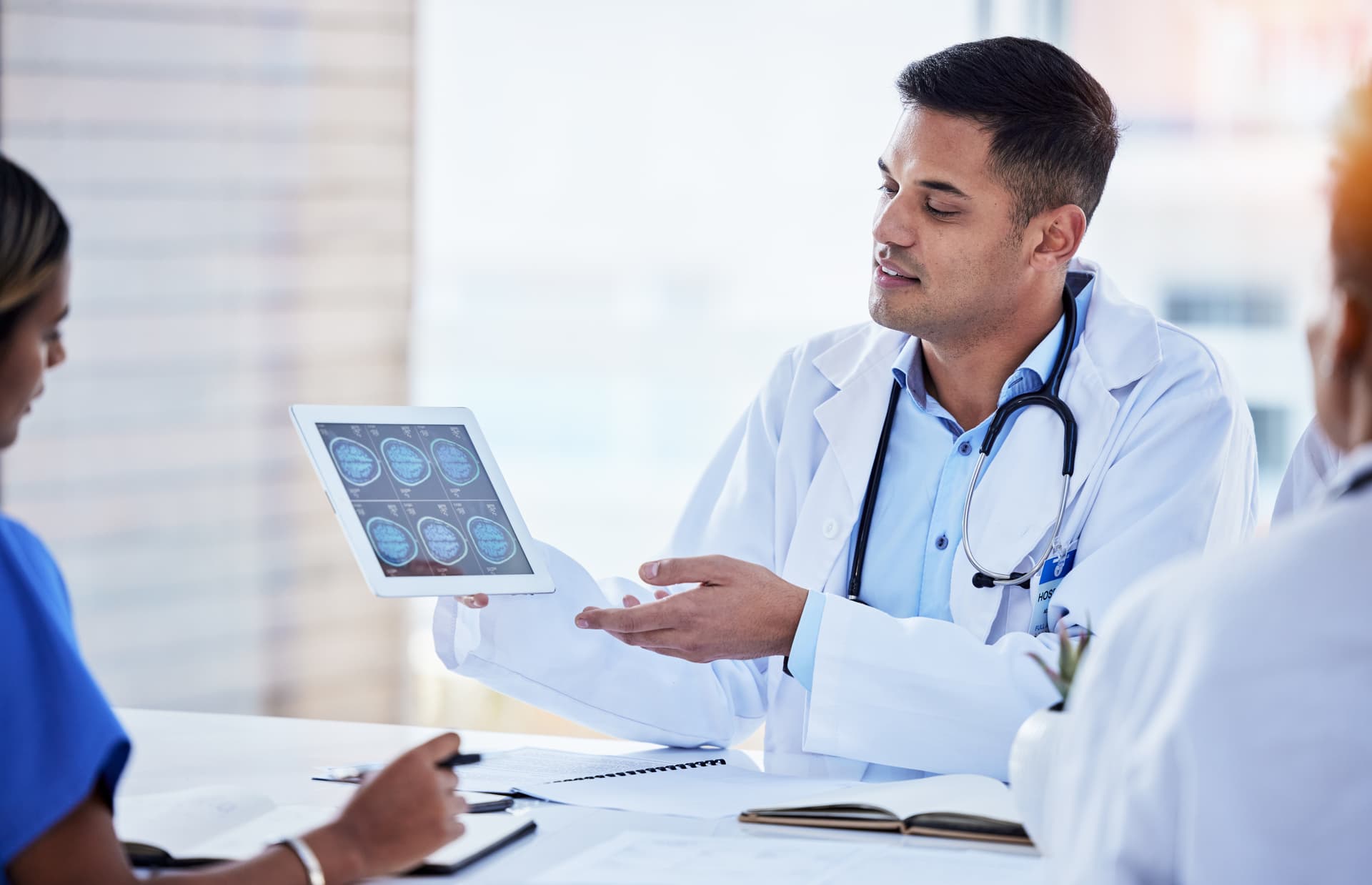 Doctor consulting patient about neurological condition
